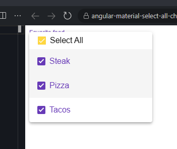 Select all as a special option